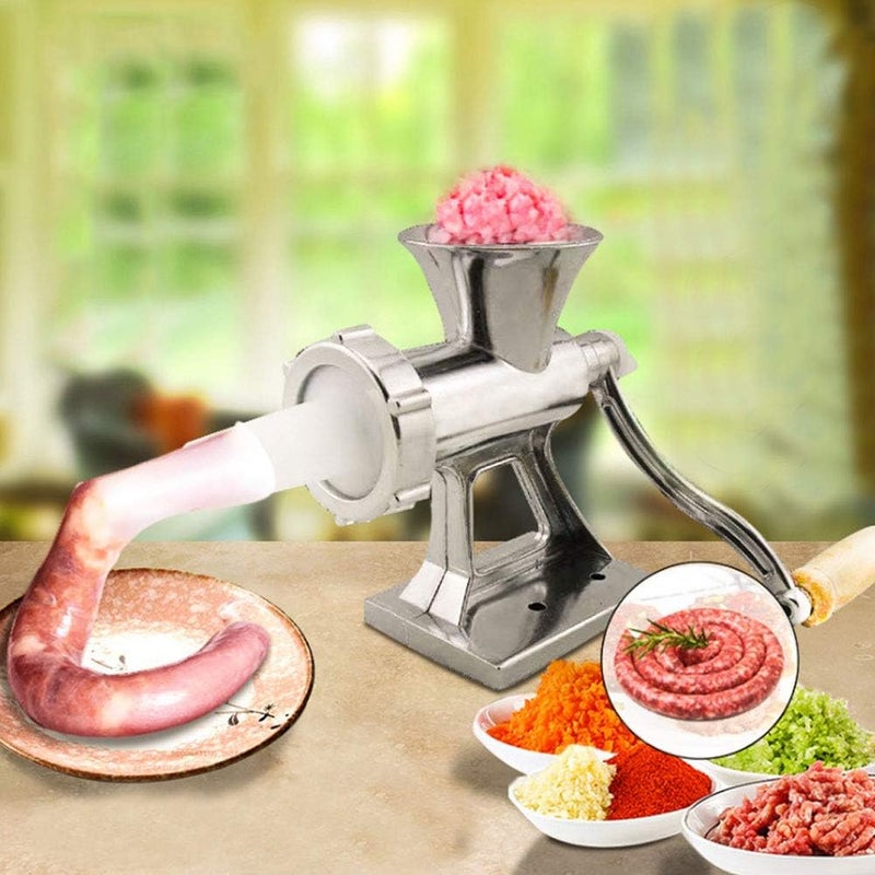 klarako Meat Grinder Manual Mincer Hand Crank Sausage Stuffer Maker Beef and Pork Meat Grinding Machine for Home Kitchen Homemade Burger Patties - Image 4