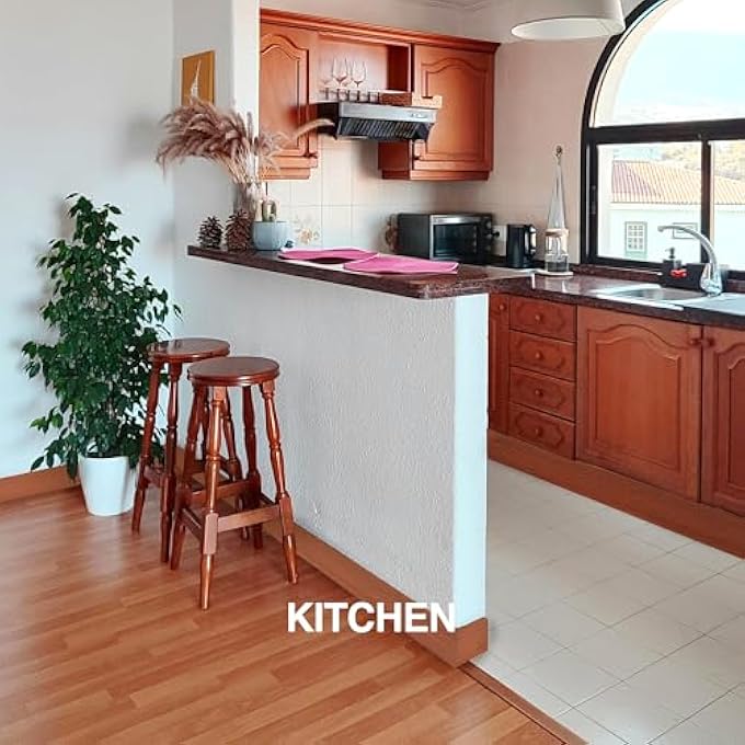 RED TEAK WALL MOLDING TRIM 3 INCH X 40 FEET, BENDABLE WATERPROOF WALL BASE BASEBOARD MOLDING TRIM FLEXIBLE SELF ADHESIVE RUBBER WALL BASE MOULDING TRIM PEEL AND STICK DESIGN HOME DECORATION SKIRTING - Image 3