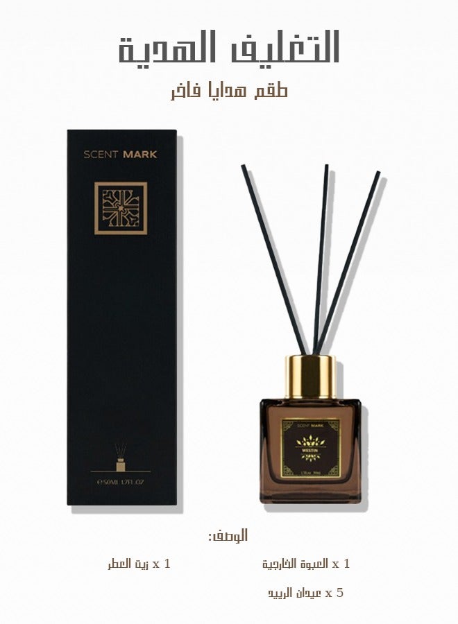 Home Perfume Reed Diffuser,Hotel Fragrance(Serene Oasis),5 Rattan Reeds,50ml
