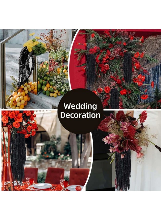 Jtoder 5Pcs Dried Amaranthus Hanging Flowers, Natural Preserved Flower for Wedding Arch, Exhibition, Wall Hanging Lover Tears, Floral Arrangement, Home Decor (Black, 24") - Image 5