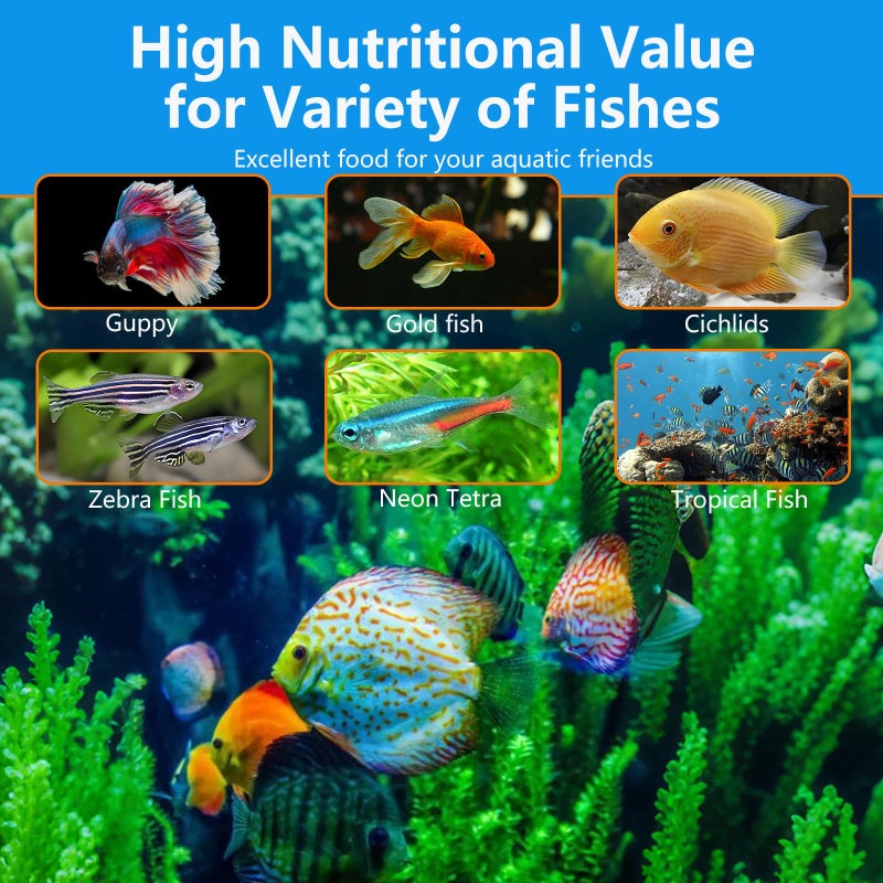 JADINGSFARM Brine Shrimp Fish Food - High Protein Non-Living Adult Brine Shrimp for Bettas, Goldfish, Cichlids & - Color Enhancing, -Instant Liquid Slow Sinking Tropical Fish Food (12.5oz) - Image 5