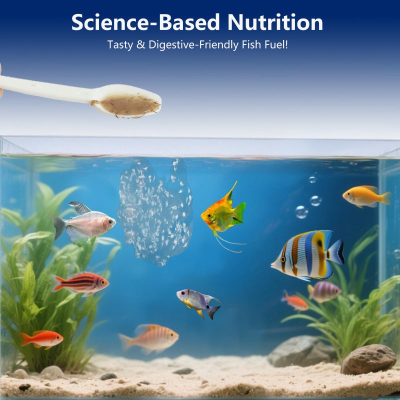 JADINGSFARM Brine Shrimp Fish Food - High Protein Non-Living Adult Brine Shrimp for Bettas, Goldfish, Cichlids & - Color Enhancing, -Instant Liquid Slow Sinking Tropical Fish Food (12.5oz) - Image 4