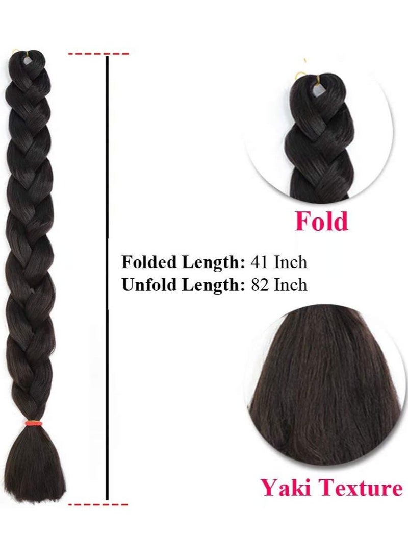 165g Black Brown Synthetic Experiment Braiding Hair, Jumbo Braids, 3 HK AY2 - Image 1