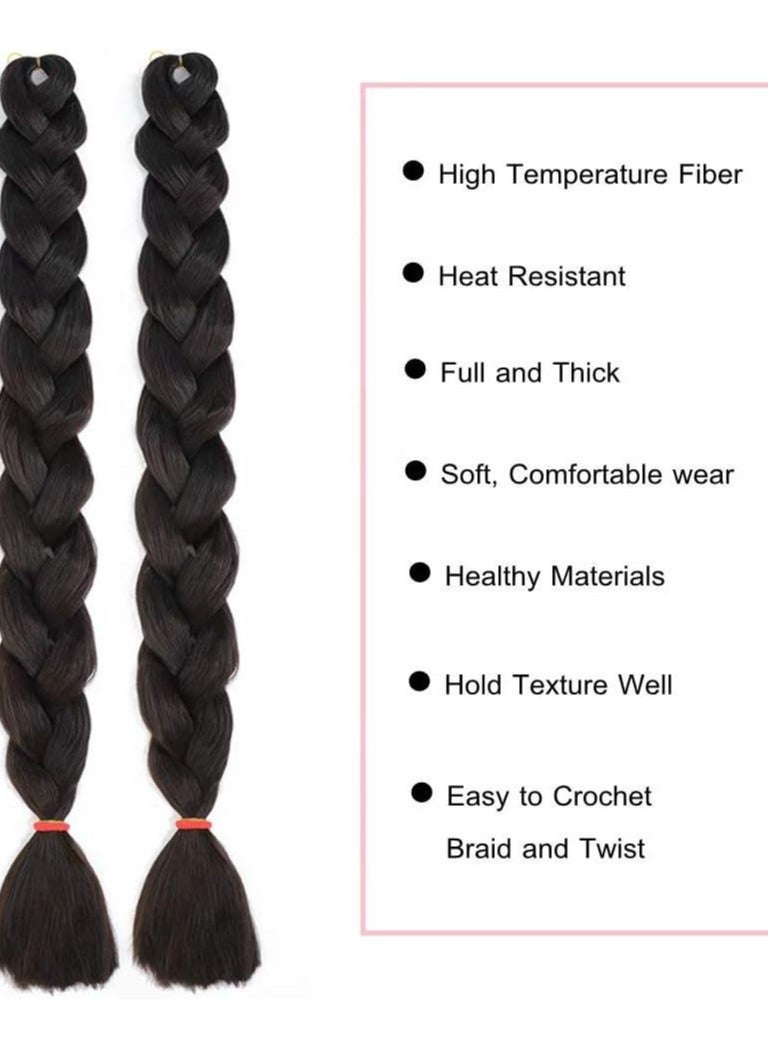 165g Black Brown Synthetic Experiment Braiding Hair, Jumbo Braids, 3 HK AY2 - Image 2