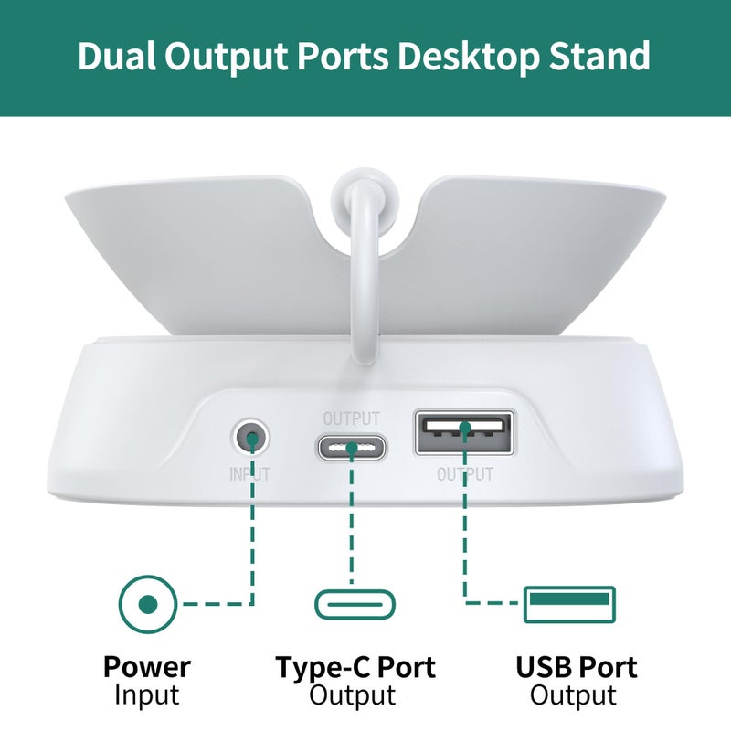 HomeMount حامل HomeMount Ultimate 2024 لـ Echo Spot - مركز شحن لـ Echo Spot والهواتف الذكية والمزيد مع منافذ USB-C/A، تصميم أنيق ومستقر ويوفر المساحة - Image 4