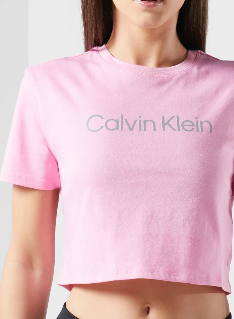 Calvin Klein Sports Logo Cropped T-Shirt