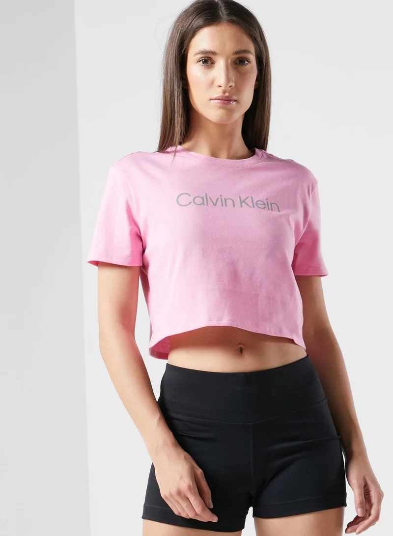 Calvin Klein Sports Logo Cropped T-Shirt