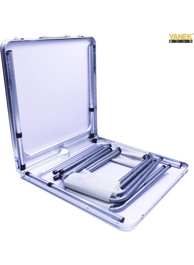 YANEK YANEK Folding Camping Table with 4 Foldable Chairs Set  - Image 2