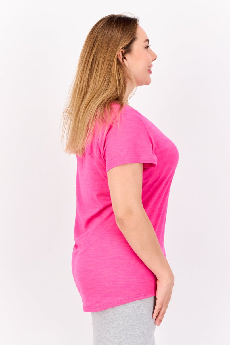 HEAD Women Sportswear Fit Short Sleeve Outdoor T Shirt, Pink  - Image 3