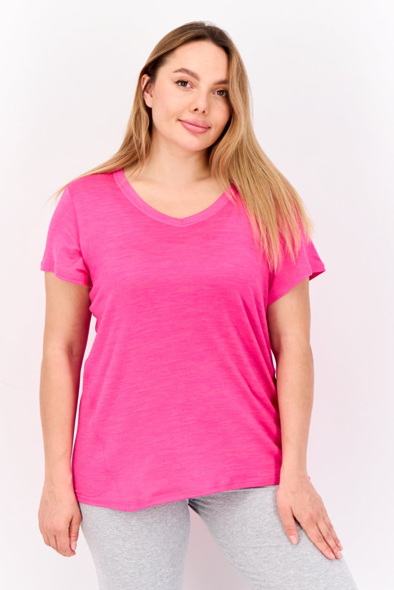HEAD Women Sportswear Fit Short Sleeve Outdoor T Shirt, Pink  - Image 1