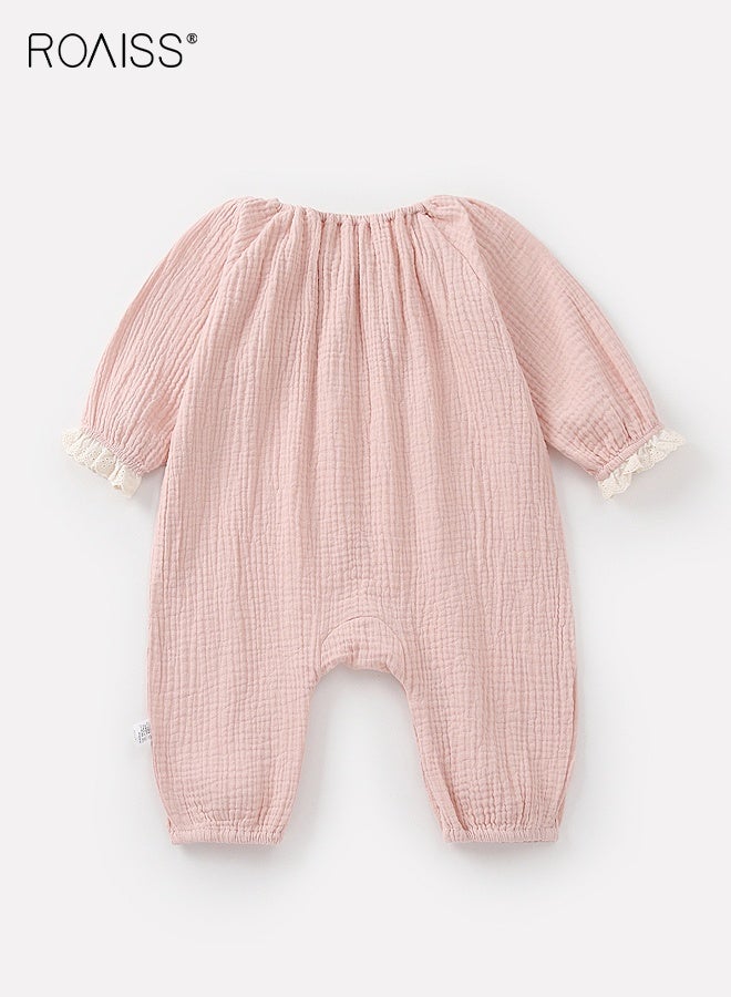 رويس طقم رومبر للأطفال مع قبعة، بذلة لعب مريحة للبشرة للأطفال، بيجامة مريحة وقابلة للتنفس مع أكمام مكشكشة، بيجامة طويلة الأكمام للأطفال، ملابس نوم قطنية للأطفال حديثي الولادة، مناسبة للارتداء اليومي، التجمعات العائلية، صور الوالدين والأطفال - Image 4