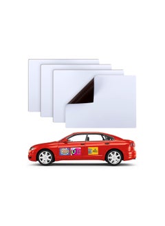 SYOSI Rewritable Magnetic Message Writing Board, Blank Magnetic Car Signs, Rounded Corners Blank Car Magnet Set for Advertise Business, Cover Company Logo (for Hoa)(12"X 17",11.7" X 8.27")(4 Pack )  - Image 1