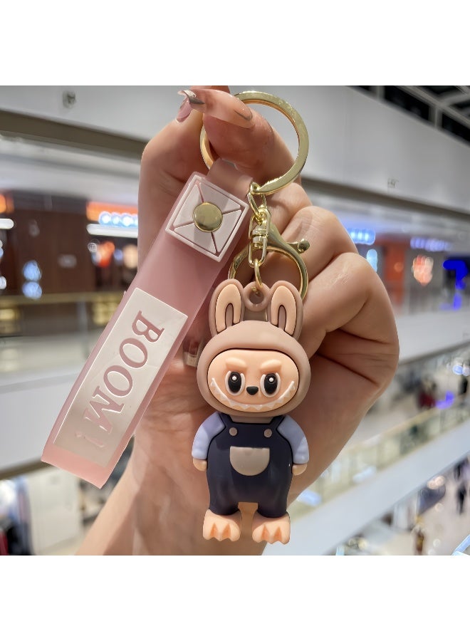 LABUBU Cartoon Labubu Little Sheep Keychain Pendant Silicone Three-dimensional Figurine Schoolbag Pendant 