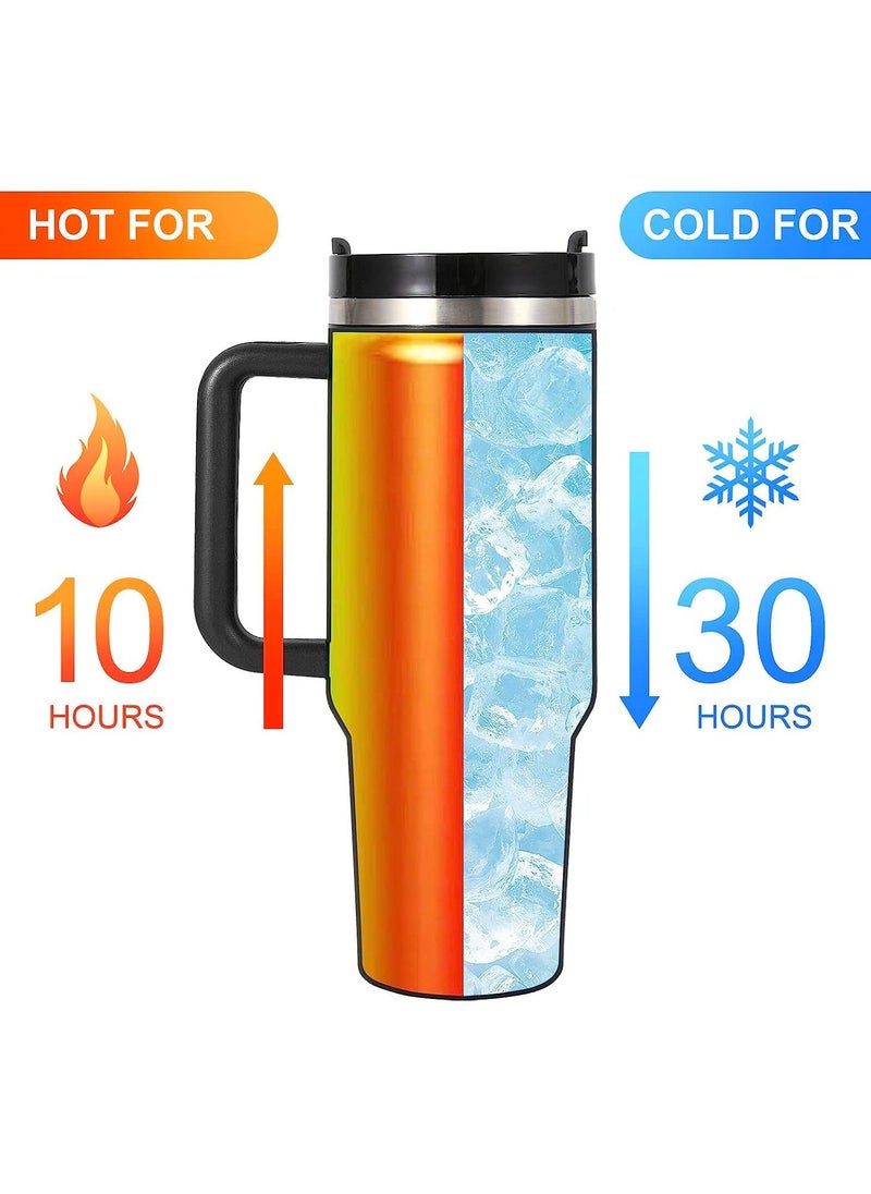 KYD - 40oz Reusable Vacuum Quencher Tumbler with Straw, Double Wall Vacuum Stainless Steel Coffee Mug Leak Resistant Lid, Cold/Hot Insulated Tumbler Black - Image 1