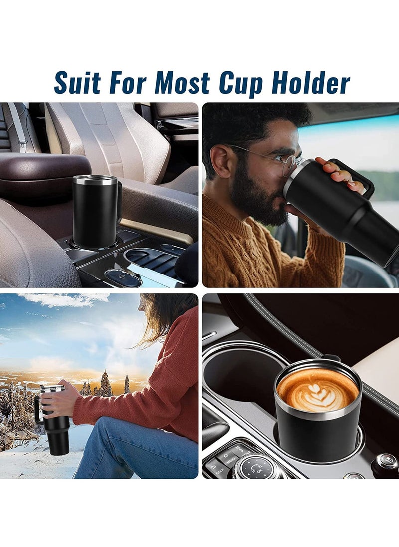KYD - 40oz Reusable Vacuum Quencher Tumbler with Straw, Double Wall Vacuum Stainless Steel Coffee Mug Leak Resistant Lid, Cold/Hot Insulated Tumbler Black - Image 1