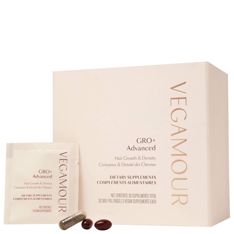 VEGAMOUR GRO+ Advanced Hair Growth Vitamin Supplements - Boosts Hair Growth & Density - 30 Pill Packs/Box - Image 1