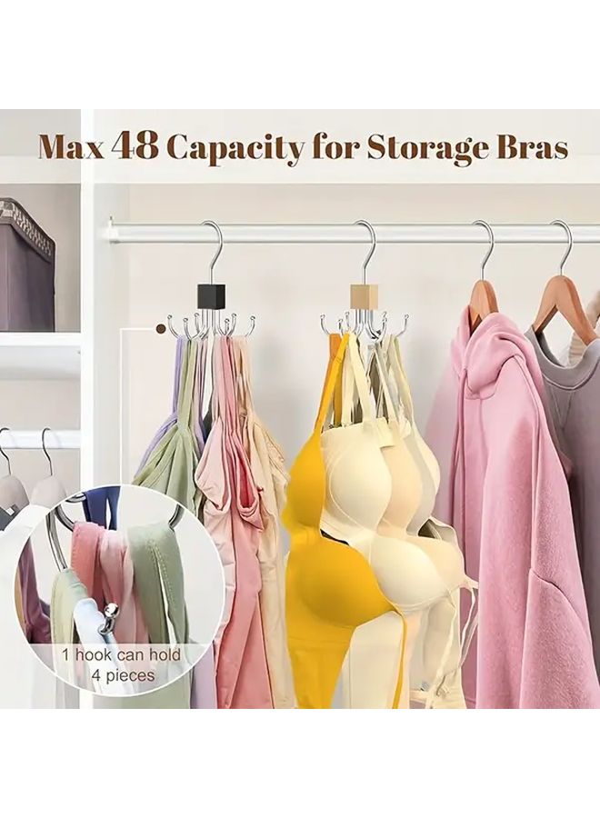 2pcs Six Claw Hook Belt Organizer Rotating Space Saving Wardrobe Storage Rack - Image 2