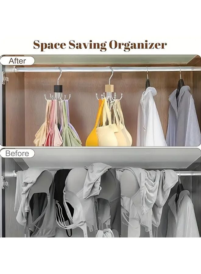 2pcs Six Claw Hook Belt Organizer Rotating Space Saving Wardrobe Storage Rack - Image 5