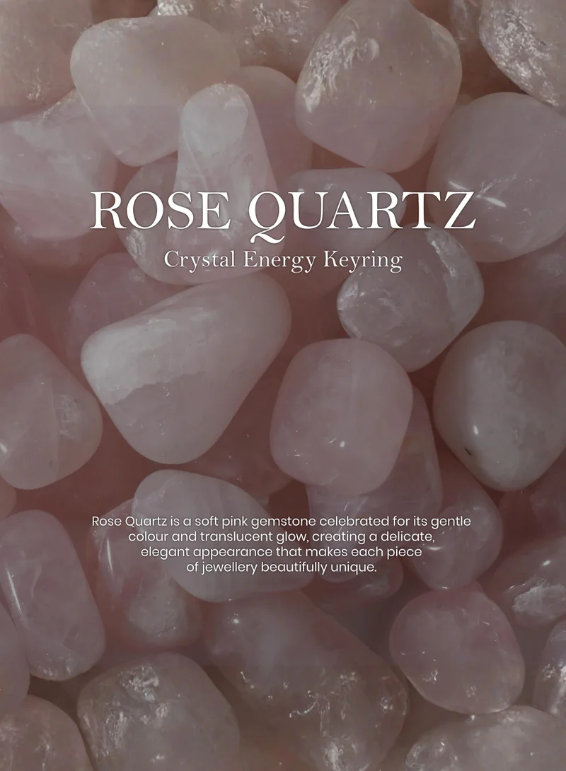 British Fossils ميدالية مفاتيح طاقة الكريستال روز كوارتز
