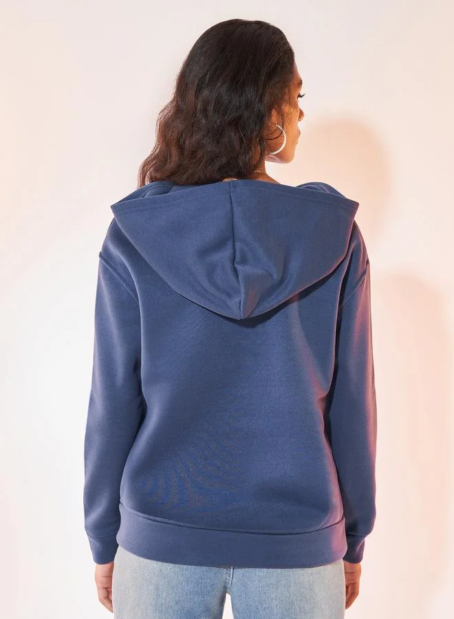 Take Two Solid Hoodie with Dropped Shoulder