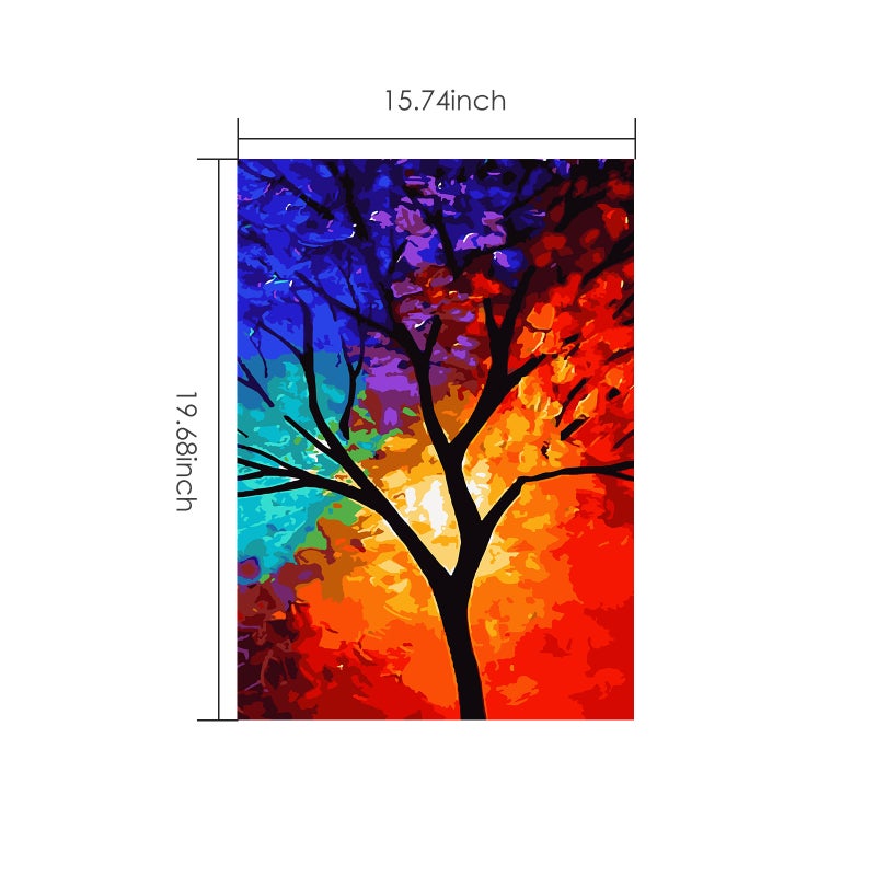 16 x 20 Inch DIY Oil Painting on Canvas Paint by Number Kit for Adults Kids Beginner Beautiful Scenery Plant Pattern Craft Hand-Painted Home Wall Decor Gift Frameless - Image 4