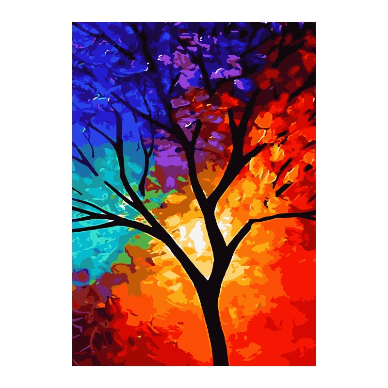 16 x 20 Inch DIY Oil Painting on Canvas Paint by Number Kit for Adults Kids Beginner Beautiful Scenery Plant Pattern Craft Hand-Painted Home Wall Decor Gift Frameless - Image 1