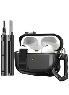 Sounce Sounce AirPods Pro 2 Case Cover with Mag-Safe & 4-in-1 Cleaning Pen Combo with Keychain, Wireless Charging Protective Magnetic Case Accessories for Apple AirPod Pro 2 (Black, Airpods Pro 2 (Kit))  - Image 1