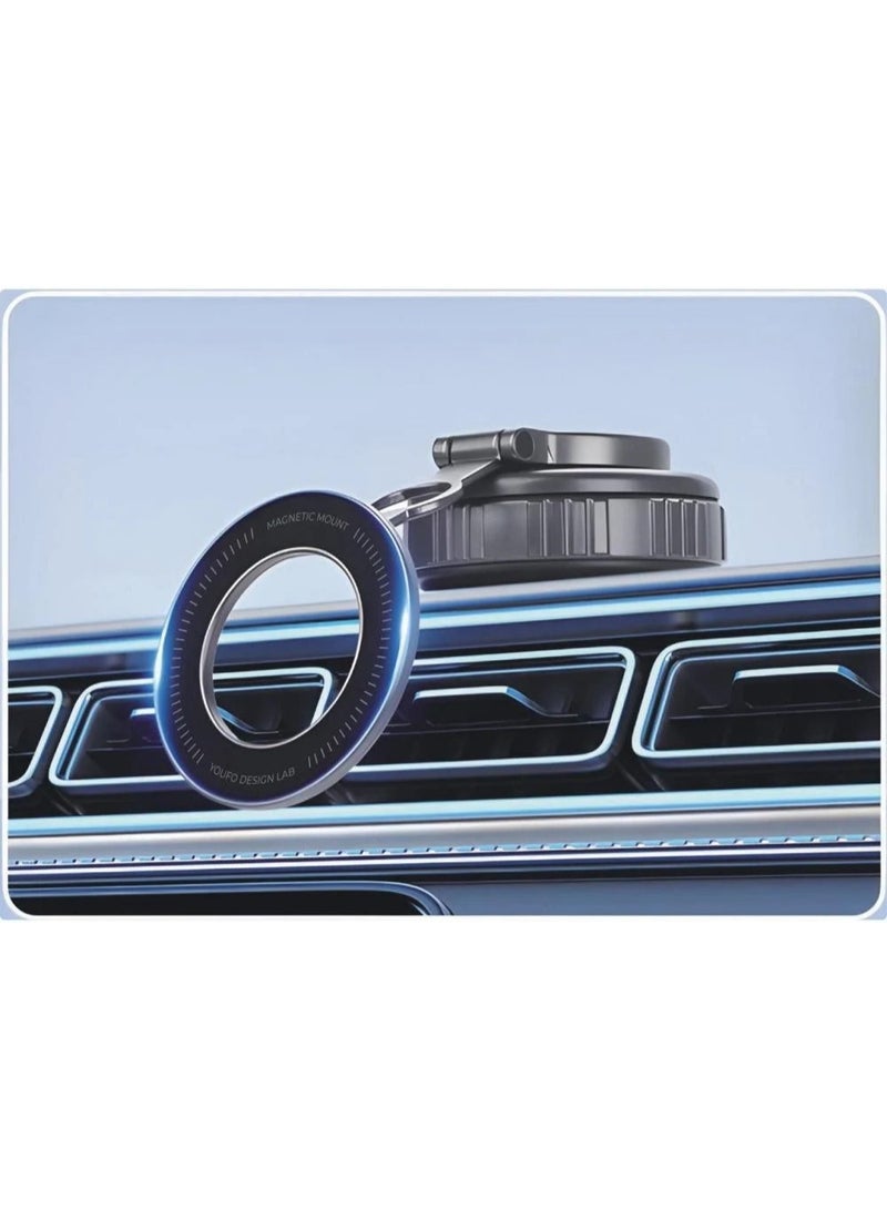 يوفو حامل الجوال المغناطيسي YOUFO – تثبيت بشفط الفاكيوم (Vacuum Suction)، مغناطيس N52 فائق القوة، دوران 360° كامل، متوافق عالمياً (iPhone & Android). - Image 3
