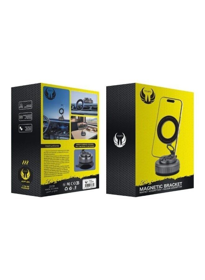 يوفو حامل الجوال المغناطيسي YOUFO – تثبيت بشفط الفاكيوم (Vacuum Suction)، مغناطيس N52 فائق القوة، دوران 360° كامل، متوافق عالمياً (iPhone & Android). - Image 2
