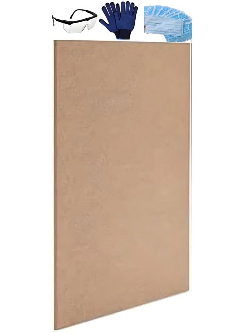 Abbasali MDF Board 100 X 100 Cm, 6mm Thick Smooth Engineered Wood Panels With Gloves 10 Pcs Facemask & Goggle - Image 1