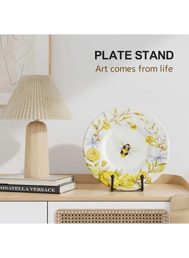 2 Pcs Black Metal Plate Stands For Decorative Plates Books Photos Large Oversized Display Holders Tabletop Art Kitchen Office Banquet Halls Plaques Picture Frames Room Decor - Image 3