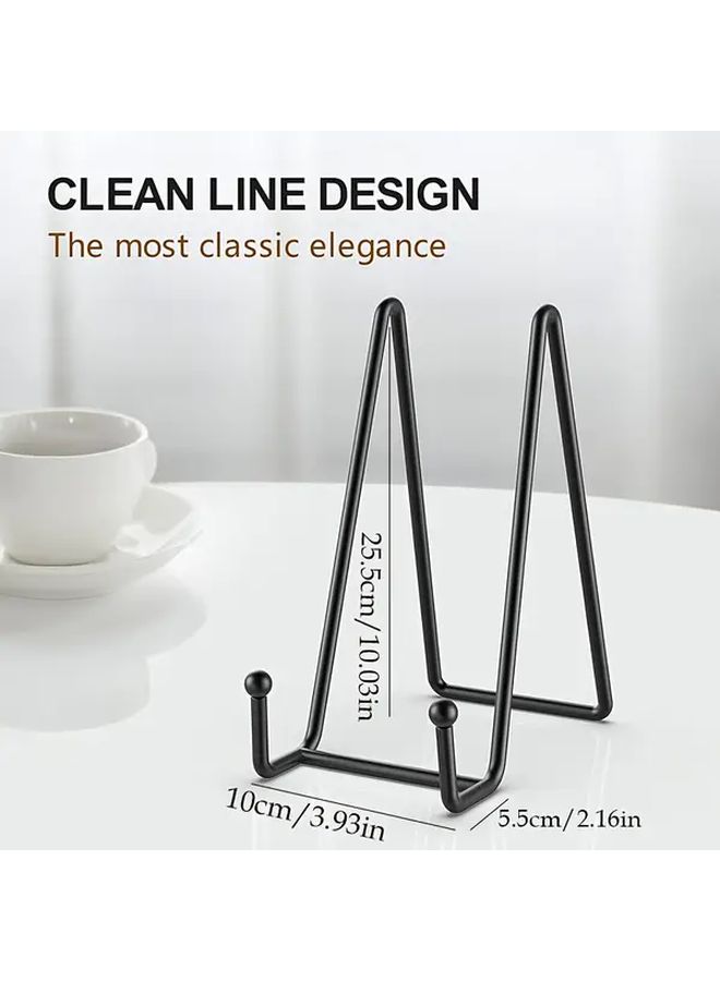 2 Pcs Black Metal Plate Stands For Decorative Plates Books Photos Large Oversized Display Holders Tabletop Art Kitchen Office Banquet Halls Plaques Picture Frames Room Decor - Image 2