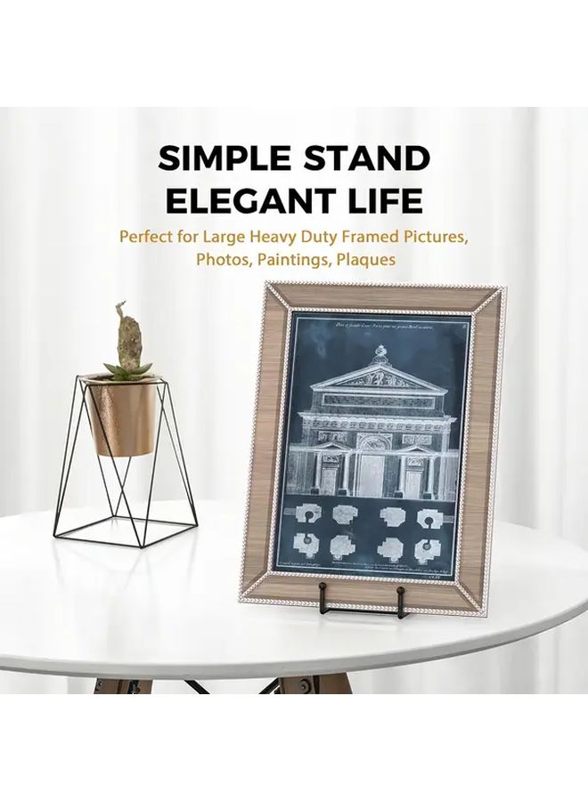 2 Pcs Black Metal Plate Stands For Decorative Plates Books Photos Large Oversized Display Holders Tabletop Art Kitchen Office Banquet Halls Plaques Picture Frames Room Decor - Image 4