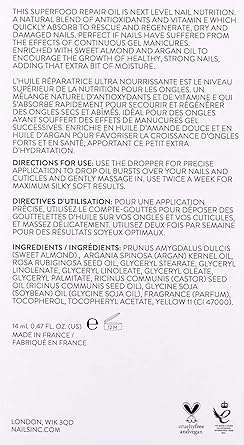 Nails Inc NailsINC Superfood Repair Oil Treatment A Blend of Nourishing Oils Hydrate and Promote Nail and Cuticle Health Cruelty Free Vegan - Image 2