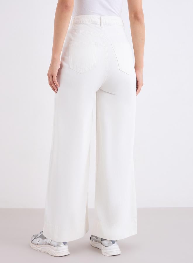 Styli Women Pintuck Detail Wide Leg Jeans - Image 5