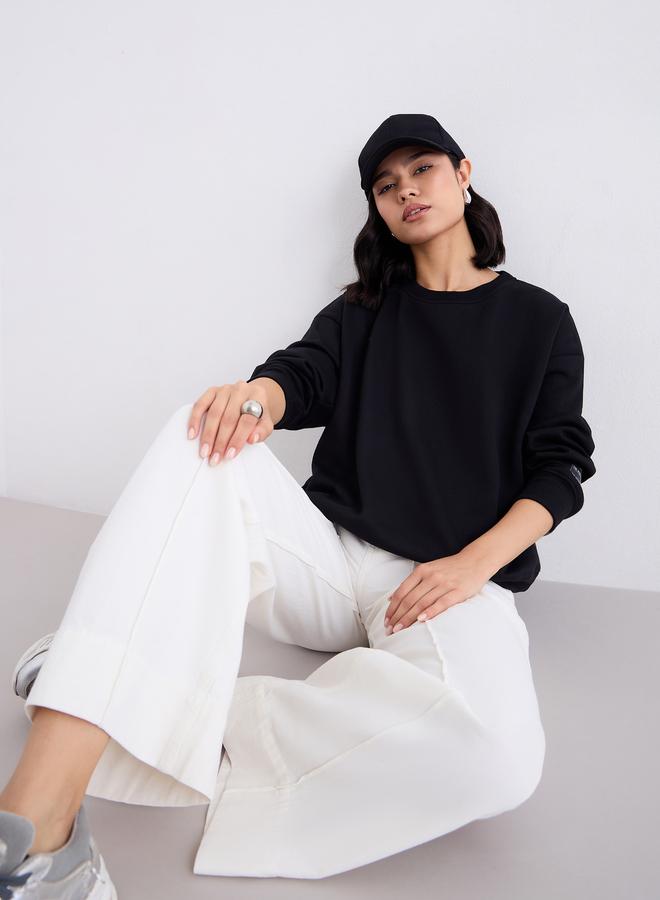 Styli Women Pintuck Detail Wide Leg Jeans - Image 1