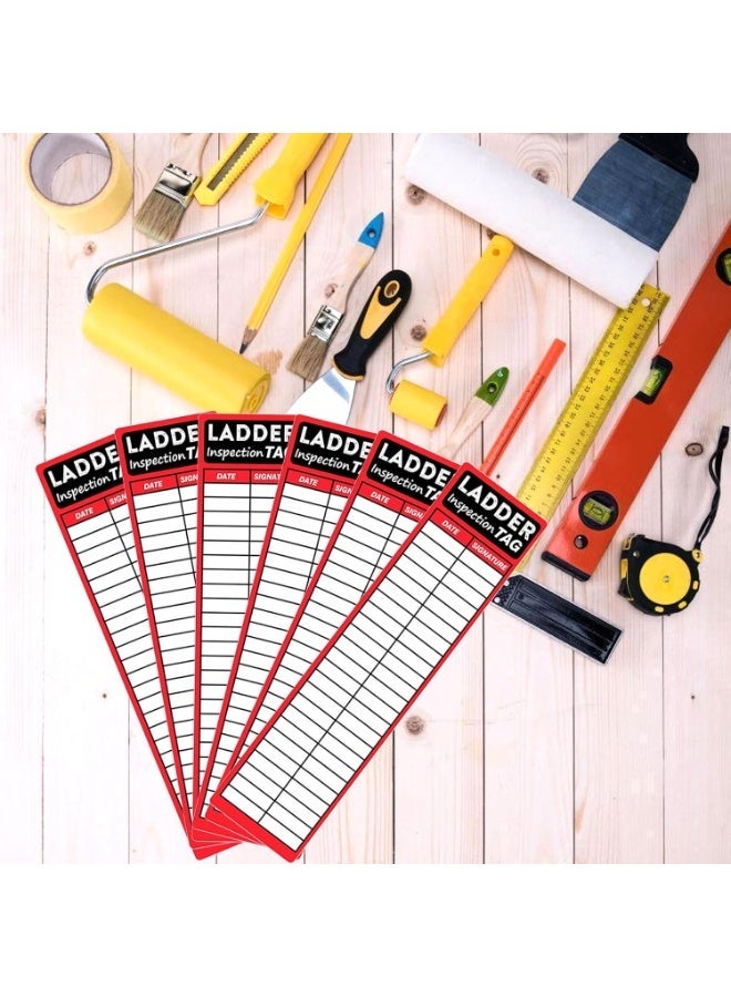 Ladder Inspection Tags, Self-Adhesive Safety Stickers, 8.5x2 Inch, Red/Black, 120 Count - Image 4