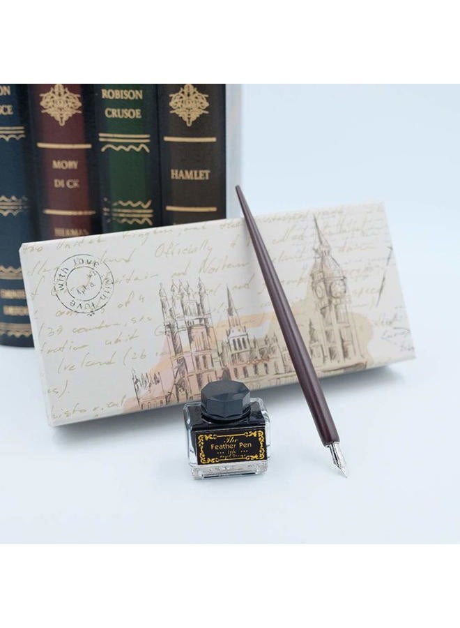 OPENDGO Calligraphy Pens Set -Wooden Dip Pen Handcrafted Calligraphy Set with 11 Nibs & Black Ink - Image 5
