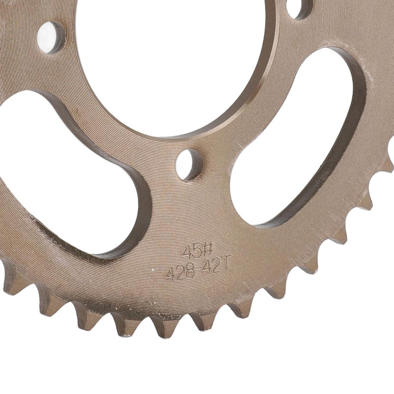 428 Rear Sprocket 42 Tooth Steel Bronze High Toughness Chain Sprocket for Off Road Motorcycle and Bike, Replacement Rear Drive Sprocket with Durable Wear Resistance - Image 5