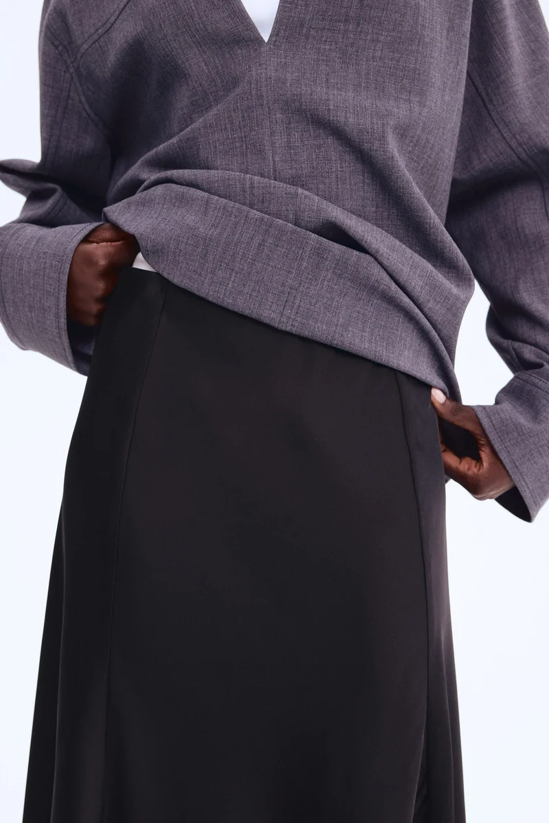 H&M Satin maxi skirt