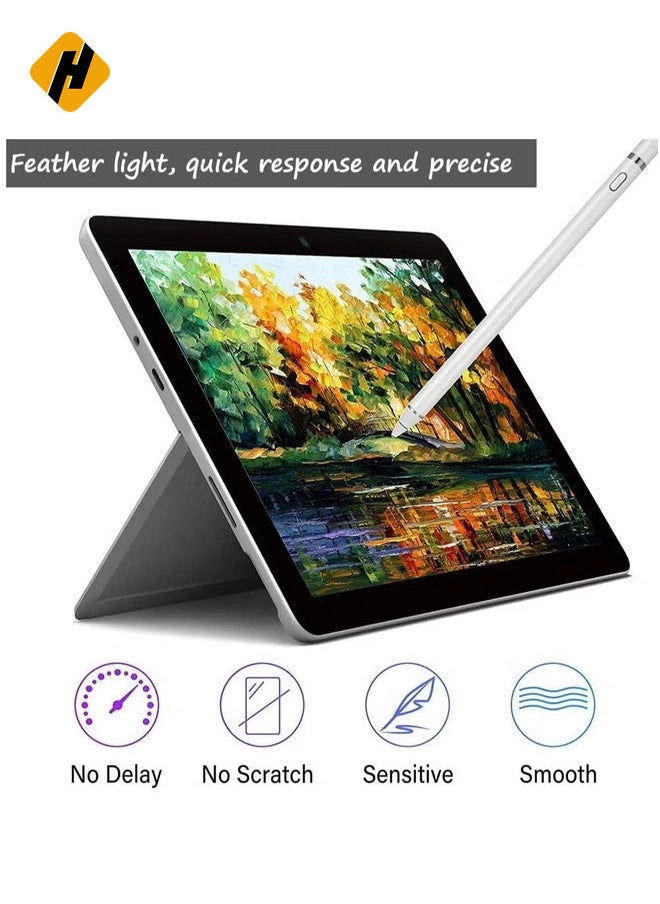 Stylus Pen for tablet, Touch Screen Pencil: Compatible with iOS, Android Microsoft Tablets, Phone, Drawing, Handwriting and Games - Fine Point Digital Capacitive Drawing Pencil no palm rejection