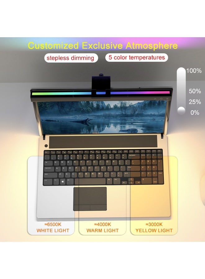 Rokis Monitor Light Bar, RGB Computer Monitor Lamp, with 7 Color RGB Adjustable and 5 Color temperatures Light Modes Computer Monitor Light, USB Powered Screen Lamp for Desk, Home, Office and Gaming - Image 3