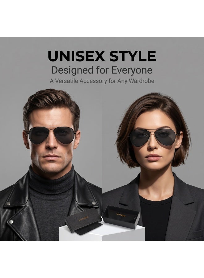 Unisex Vintage Metal Frame Polarized Sunglasses, Anti Glare Lenses Ideal for Driving Beach Travel Outdoor Vacation Eyewear, Comes With Premium Gift Box - Image 3