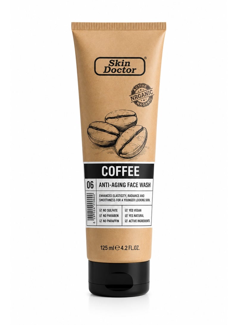 Skin Doctor Coffee Anti-Aging Face Wash, Deep Cleansing Vegan Formula, 125ml - Image 1