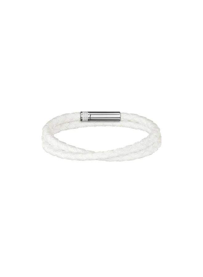 BOSS Double-braided white cuff with logo closure