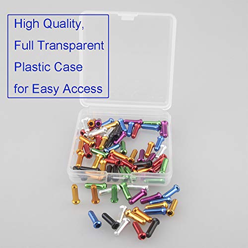 VTurboWay 8 Color 80 PCS, Cable End Crimps, Bike Cable End Caps, Alloy Road Mountain Bikes Brake Tips Shifter, 10 PCS for Each Color of Red Black Golden Silver Green Blue Purple Orange - Image 4