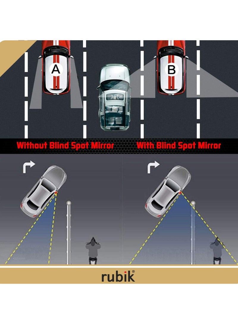 Rubik New Driver Car Sign Vinyl Sticker with Blind Spot Mirror, New Lady Driver Sticker Reflective Removable for Beginner New Car SUV Van Drivers (Large 15x15cm) Arabic Lady Version - Image 5