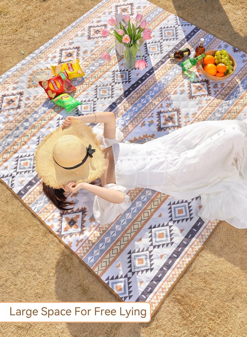 Ssovi 200x200cm Extra Large Picnic Blanket, Premium 6-Layer Thick Waterproof Outdoor Mat for Kashta & Beach, Foldable Sandproof Camping Rug - Image 2