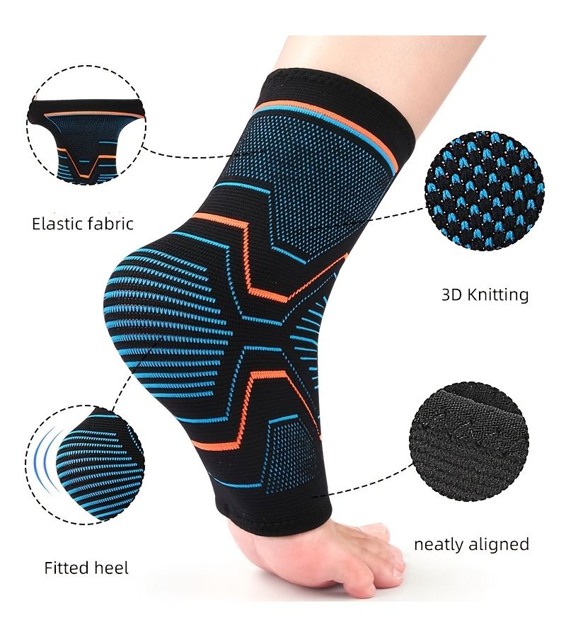 Black Polyester Compression Ankle Support For Hiking And Fitness XL - Image 3