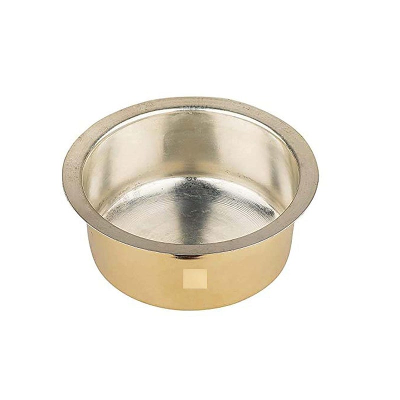 Pure Brass Pital Bhagoni Tope Topia Cookware Patila - Round Heavy Bottom Tapeli, Bhagona Capacity- 1000ML-Pack of 1- Handmade Gift Item - Image 4